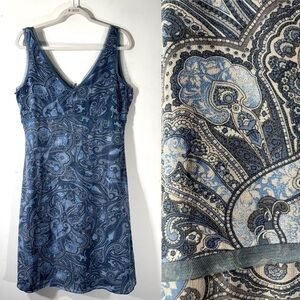 Old Navy Y2k Baby Doll Dress Mesh Sleeveless Blue Paisley Fairy